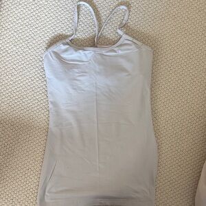 Lululemon light pinkish grey tank top with built in bra